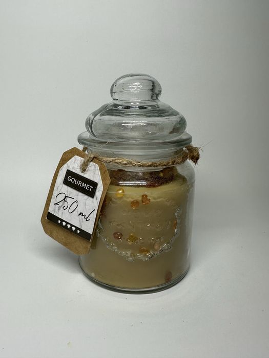 Naturalna swieczka z wosku pszczelego w sloiku 250ml