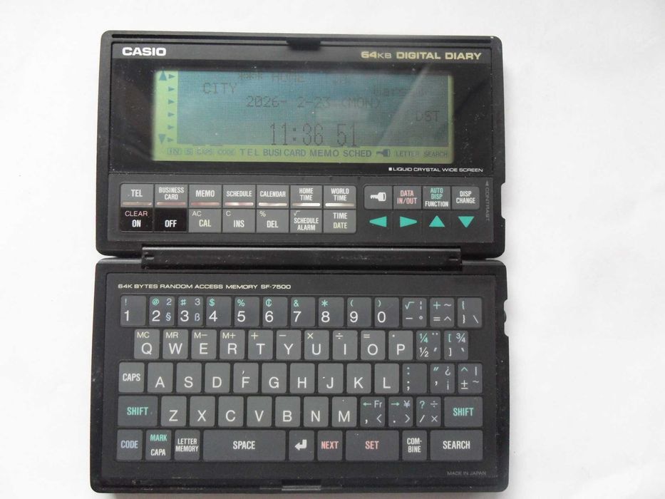 Organizer CASIO SF-7500, 64kB Digital Diary (cyfrowy dziennik)