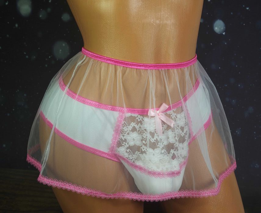 Slipy, brazyliany męskie koronkowe, bielizna crossdress, rozmiar L