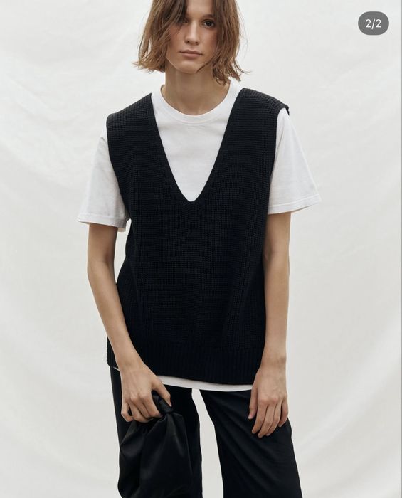 Aveclo чорна жилетка вільного крою