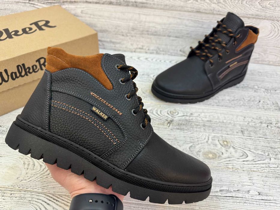 Зимові черевики на хутрі. Натуральна шкіра! змійка шнурок Розмір 40-48