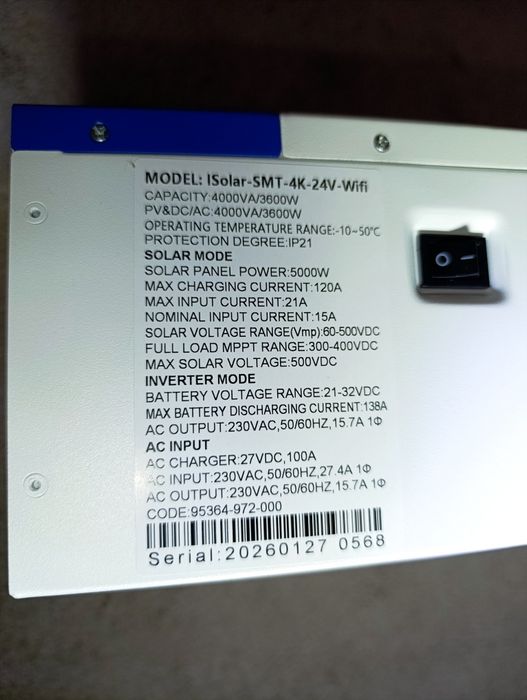 EASUN ISolar-SMT-4K-24V  Гібридний сонячний інвертор