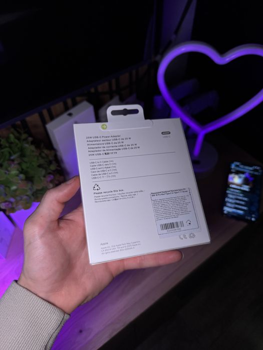 Блочок 25w + Кабель Type C/Lightning • Швидкісна зарядка для iPhone