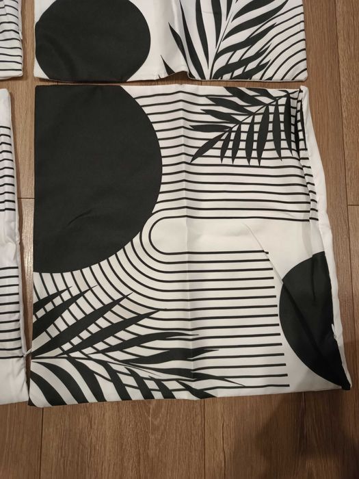 Poszewki na poduszkę jaśka 40x40 boho czarno-białe