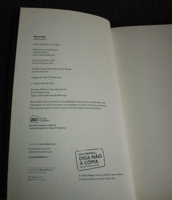 Livro Viver na Noite Dennis Lehane