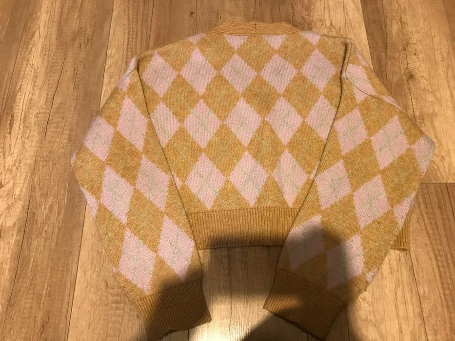 Kardigan sweter w romby Stradivarius S