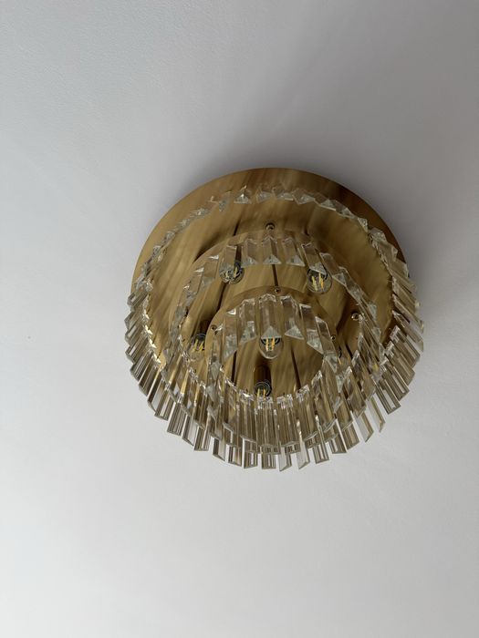 Lampa sufitowa złota z kryształkami