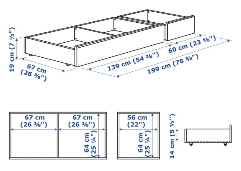 IKEA SONGESAND pojemnik na pościel nowy 2 szt