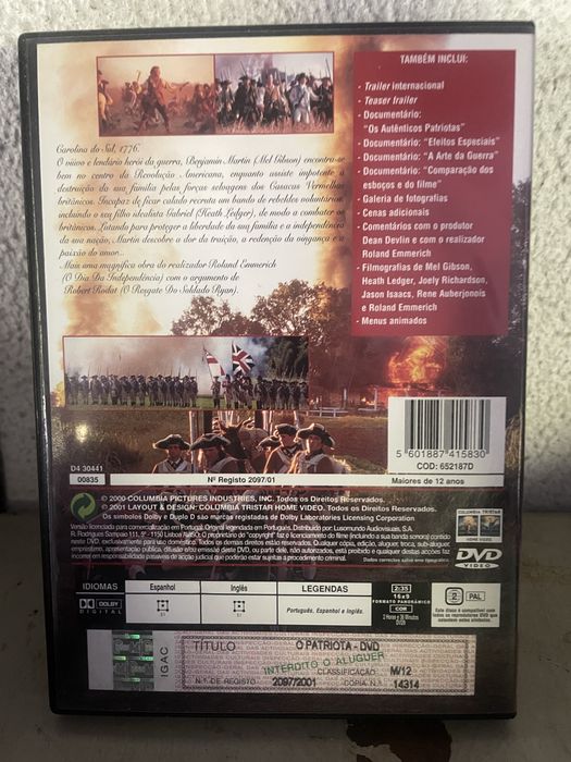 DVD O Patriota - Mel Gibson
