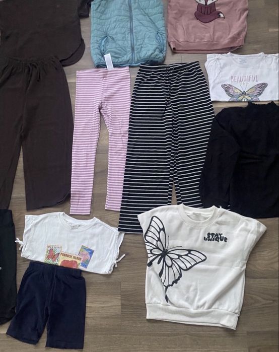 Zestaw 134 140 bluzy koszulki spodnie bluzki