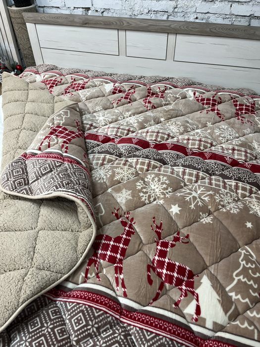 Ковдра хутряна.Верх фліс,низ штучне хутро