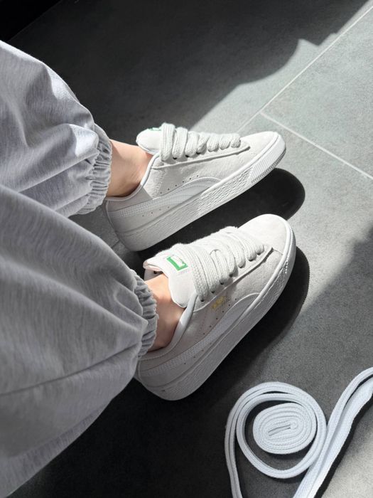 Жіночі кросівки Puma Suede XL Grey White пума суеде сірі білі