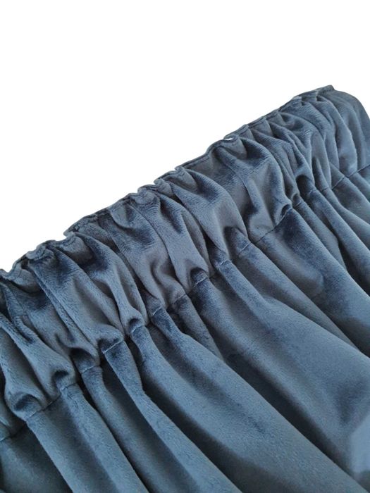 ZASŁONY welur TAŚMA ŻABKI tunel 140X250 granat PREMIUM komplet