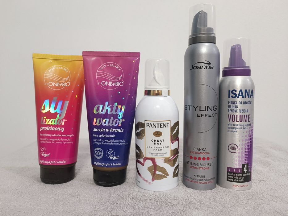 Zestaw kosmetyków do włosów onlybio stylizator aktywator pantene szamp