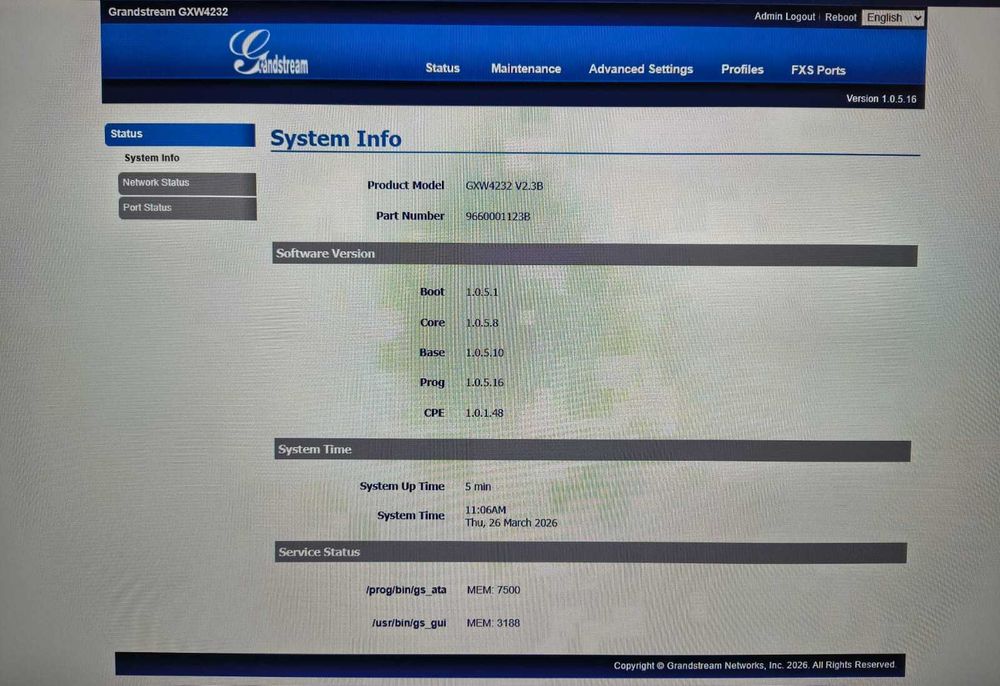 Grandstream GXW4232 VoIp шлюз 32xFXS