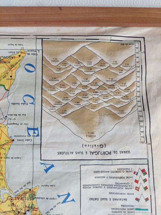 Mapa Portugal Continental J.R SILVA - Antigo Década 50/60