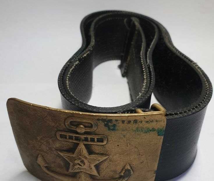Ремень кожанный с бляхой ВМФ