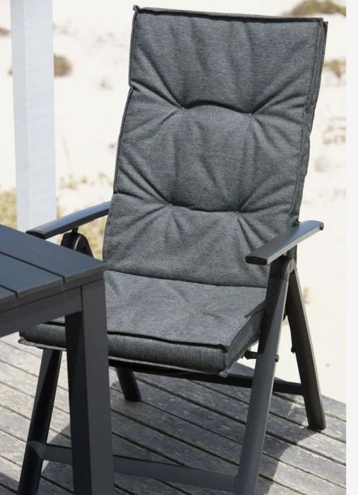 Conjunto 6 Coxins de jardim cadeira reclinável REBSENGE cinzento escur