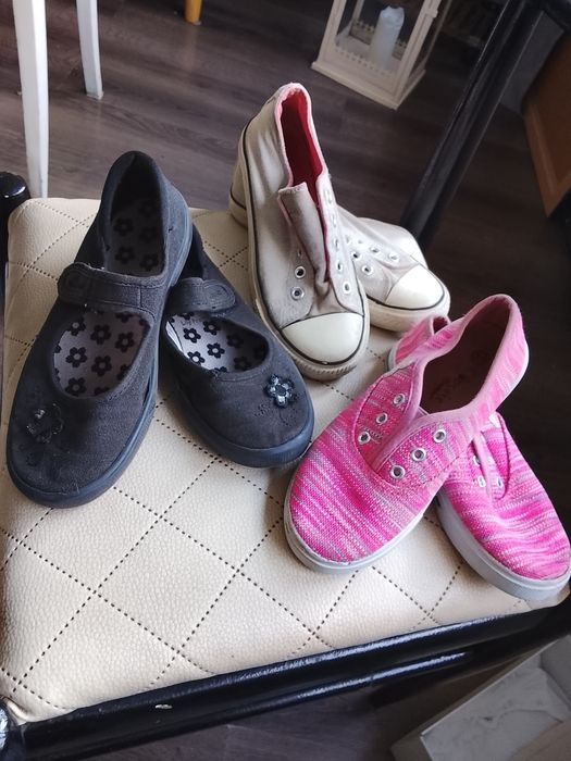 Trampki dziewczęce papcie do przedszkola 3 pary