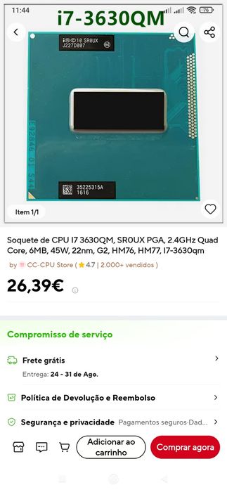 Intel(R) Core(TM) i7-3630QM processador