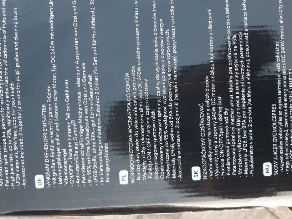 Wolnoobrotowa  wyciskarka  do soków  laurenti.