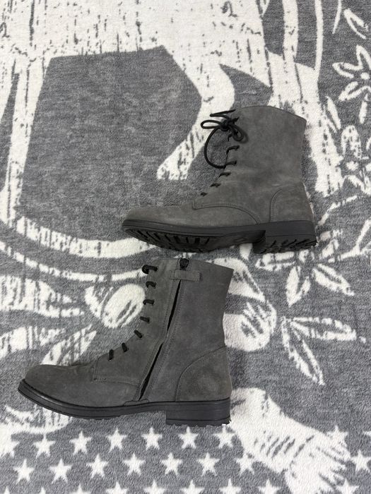 Теплі зимові сірі чоботи Lavorazione Artigiana Італія шкіра 40