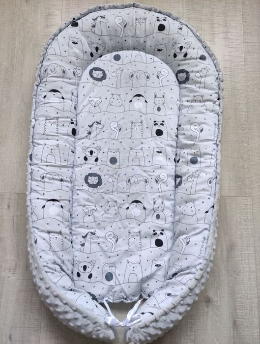 Кокон двух сезонний 70*30см сірий із звірятками