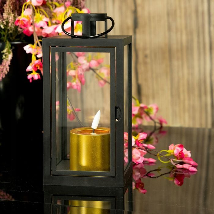 Latarenka dekoracyjna lampion ogrodowa latarnia czarna