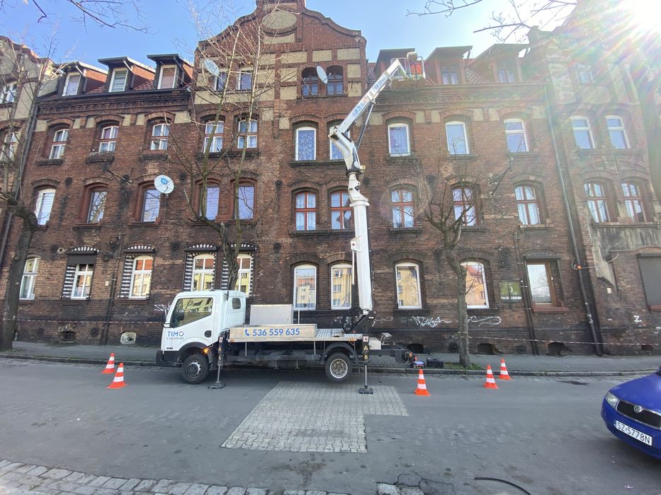 Wynajem zwyżki, podnośnik koszowy, usługi dekarskie