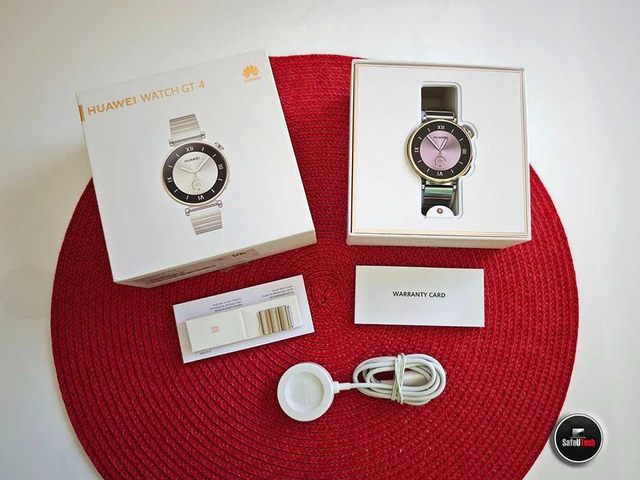 JAK NOWY Huawei Watch GT4 Elite 41mm - złoty srebrny - bransoleta KPL.