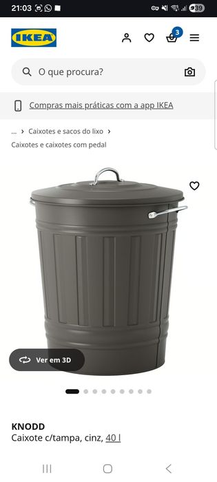 Caixote 40L Knodd Ikea