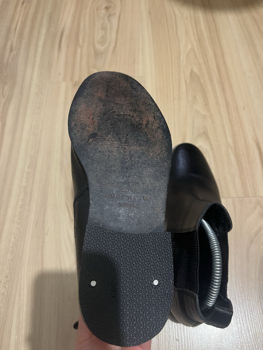 Czarne skórzane sztyblety