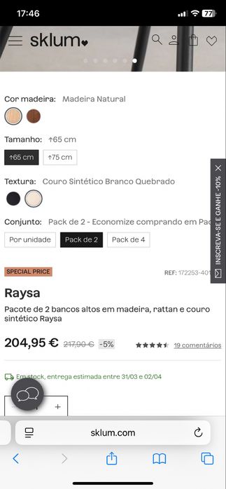 2 Bancos altos ilha