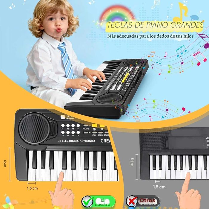 Teclado / Piano Infantil Musical 37 Teclas (Funcional / Ler Descrição)