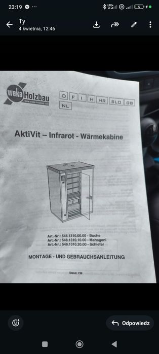 Sauna infrared/ fińska 2 osobowa weka therm niemiecka