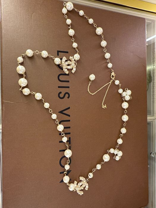 Korale perły chanel 2x