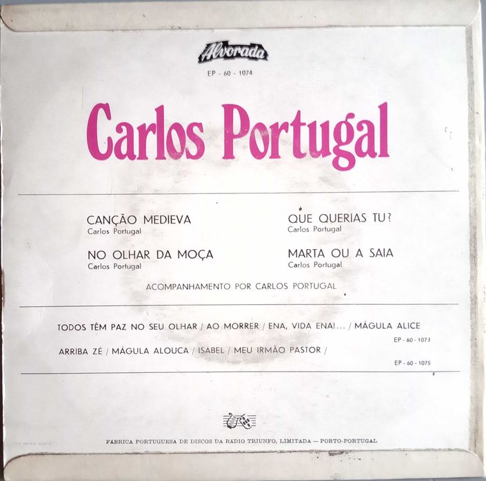 Carlos Portugal - - - - - Canção Medieva - - - - - EP