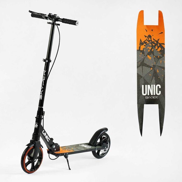 Самокат металевий двоколісний Унік  ,дискове гальмо