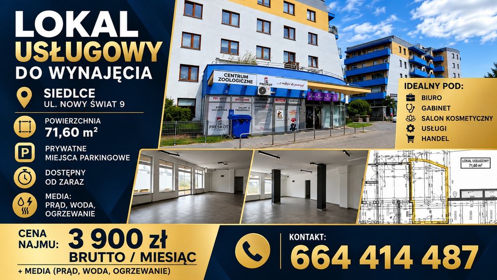 Lokal Siedlce, ul. Nowy Świat 9, 71.60m2