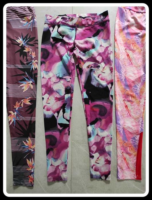 Legginsy sportowe wzorzyste kolorowe jogging siłownia 36 S - 38 M