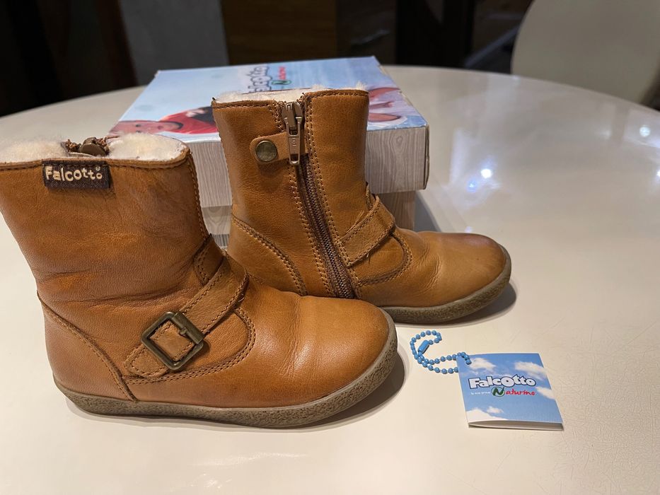 Сапоги чоботи з натуральної шкіри з натуральним хутром Naturino 24 роз