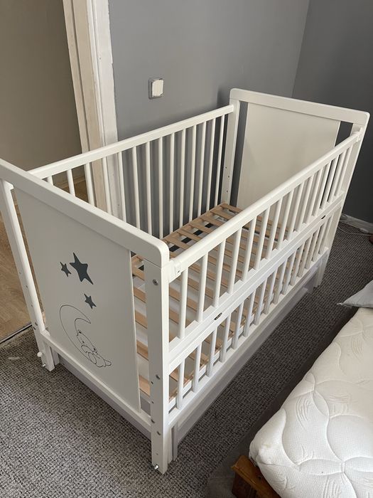 Дитяче ліжечко Babyroom “Ведмедик” + маятник + шухляда + матрац | Ідеальний стан