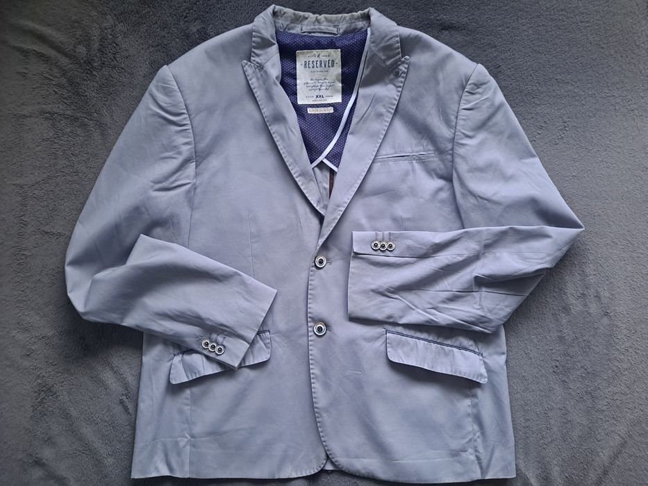 Męska marynarka kolor popielaty RESERVED rozmiar XXL Super Slim Fit