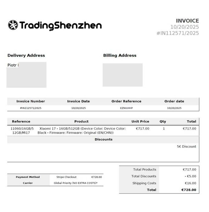 XIAOMI 17 16GB/512GB, komplet, etui, gwarancja