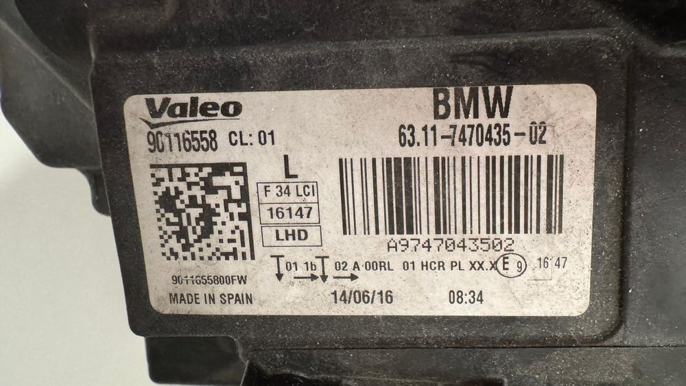 Farol BMW 3 Gran Turismo LCI 2016-2020 Full LED esquerdo