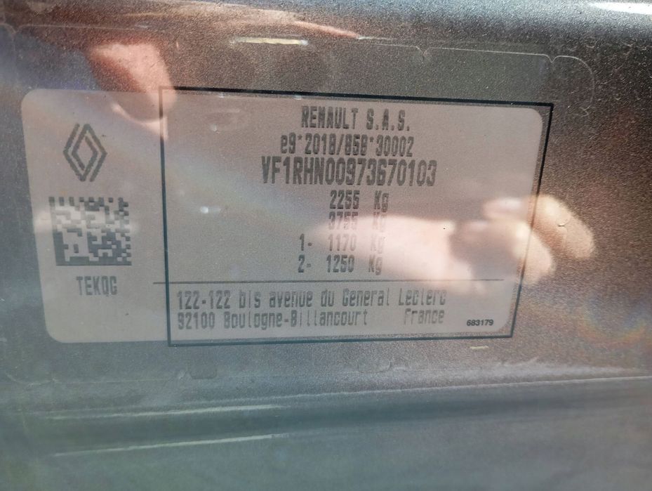renault espace vi 6 rhn e-tech klapa tył pokrywa bagażnika szyba tekqg