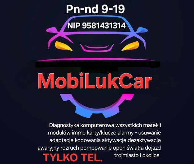 MobiLukCar Mobilna Elektromechanika-diagnostyka aut immo,alarmy pn-nd