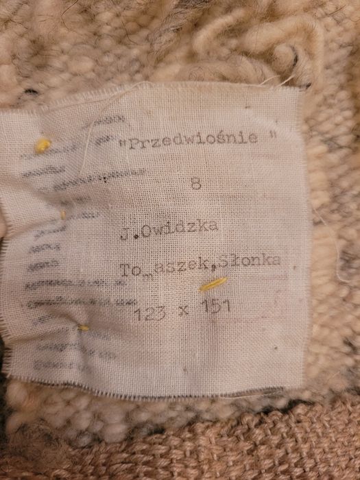 J.Owidzka dzieło unikat"Przedwiosnie" gobelin  sygnowany kilim Wysyłka