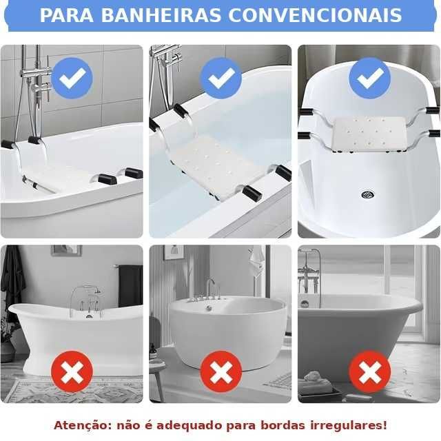 Banco de banho ideal para idosos, pessoas com mobilidade reduzida