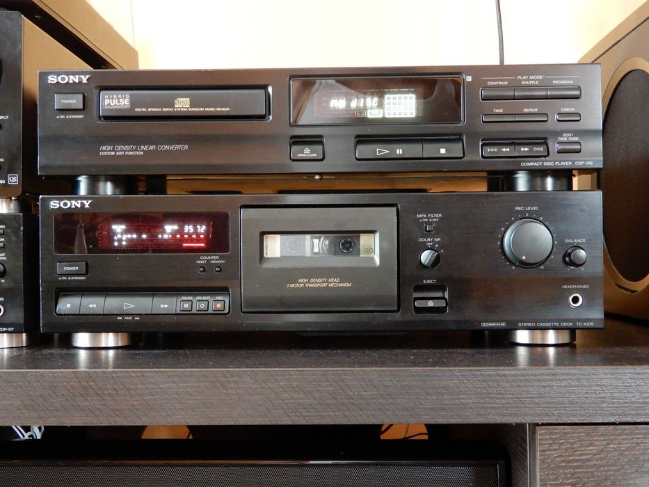 Odtwarzacz CD Sony i magnetofon deck Sony
